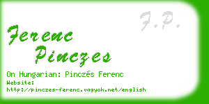 ferenc pinczes business card